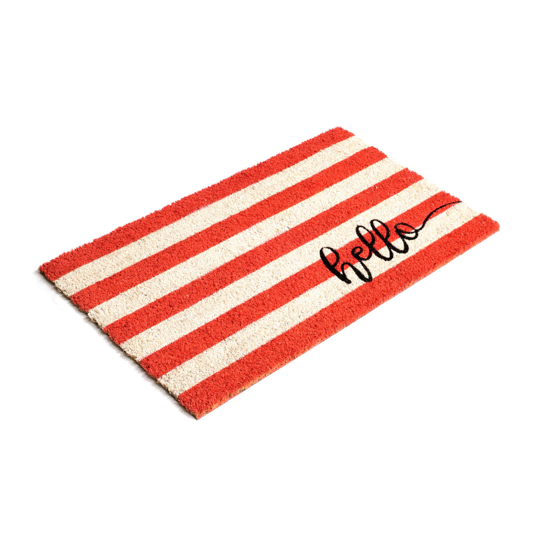 
                      
                        OnlyMat Hello Red Cream Striped Retro Natural Coir Doormat
                      
                    