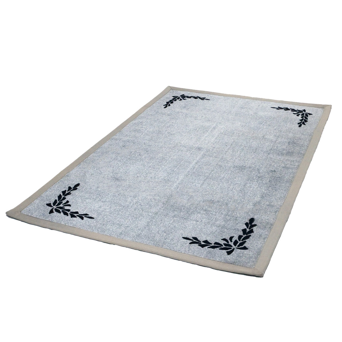 OnlyMat Grey Persian Flocked Design Polypropylene Carpet 120x180cm