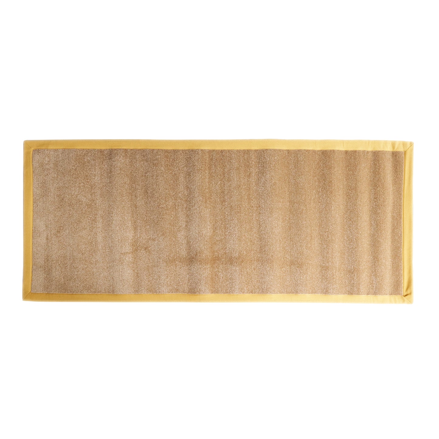 OnlyMat Long Beige Colour Luxury Soft Bedside Runner / Yoga / Prayer Mat with Cotton Border Oblong Luxe