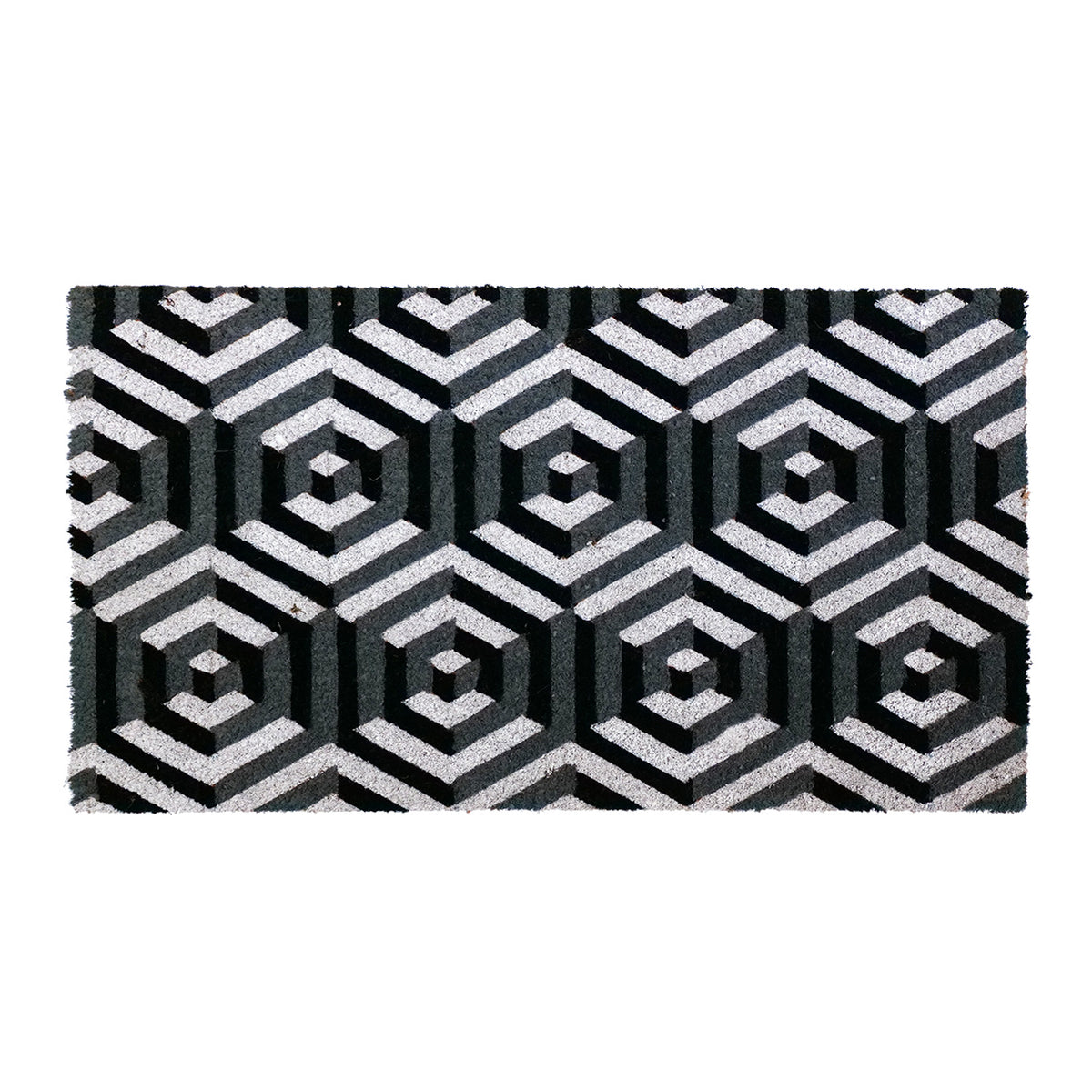 Stylish 3D Octagon Design Natural Coir Doormat