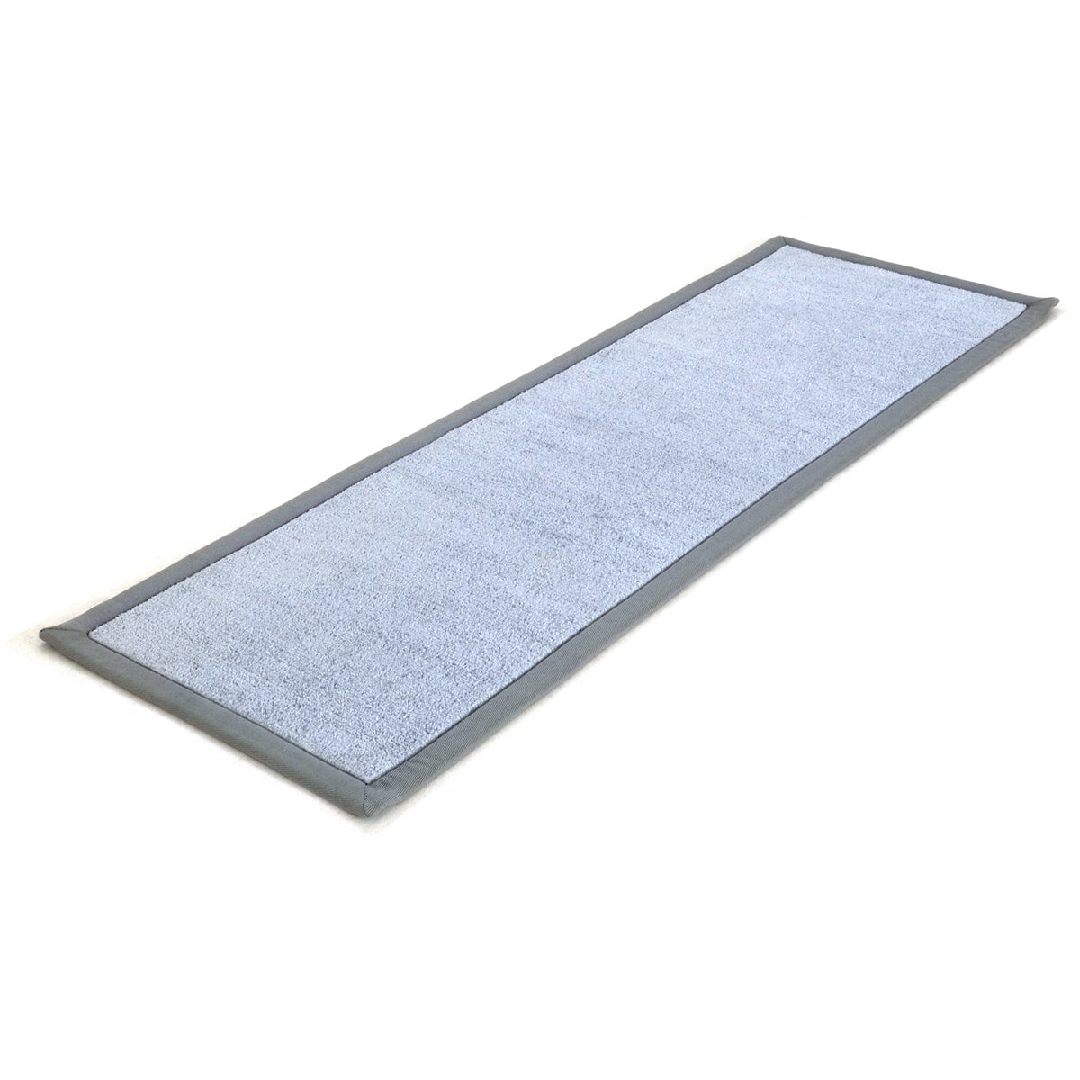 OnlyMat Long Grey Colour Soft Bedside Runner / Luxury Yoga / Prayer Mat with Cotton Border Oblong