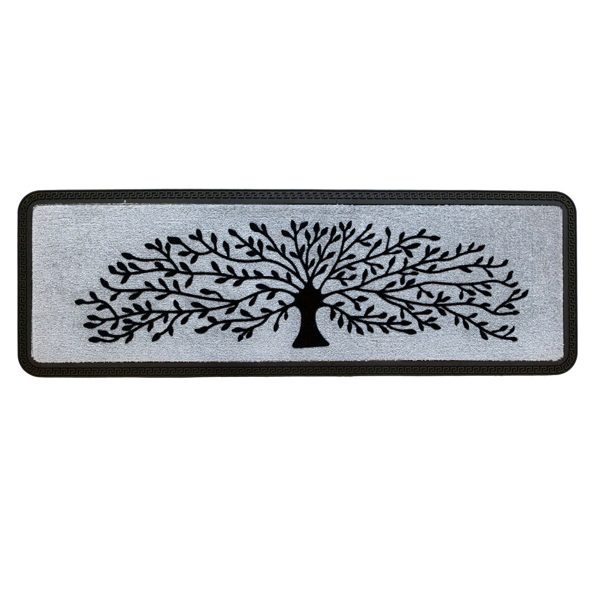 OnlyMat Elegant Soft Anti-Skid Polypropylene Tree Flocked Floor Mat -GREY , 40 cm x 120 cm