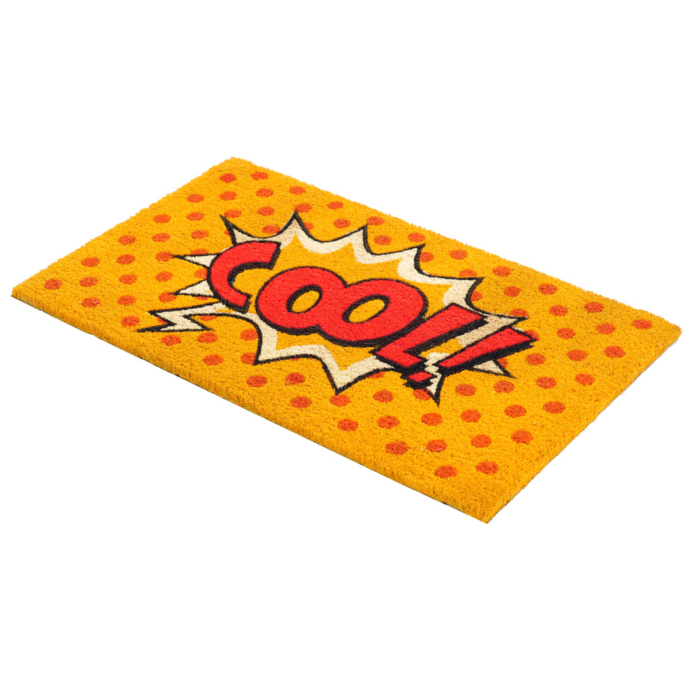 
                      
                        OnlyMat COOL Pop Art Fun Design Printed Blue and Red Natural Coir Door Mat
                      
                    