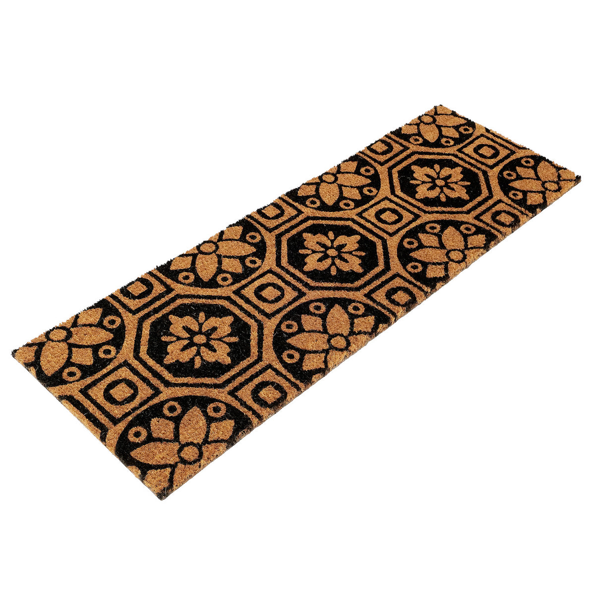 OnlyMat Large Mosaic Pattern Natural Coir Doormat (120 x 40)