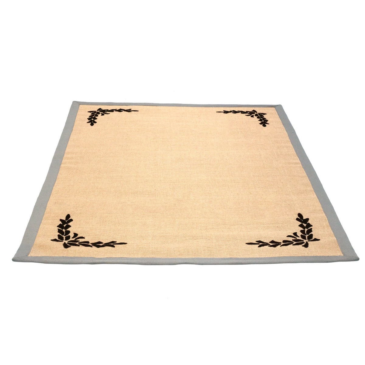 OnlyMat Natural Jute Carpet with Flocked Border Design- 120cm x 180cm - Luxury Rug, Organic Carpet, BedSide Runner