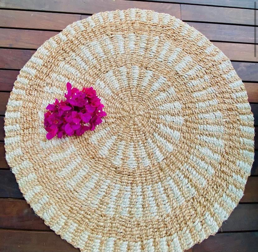 OnlyMat Round of Heritage Jute Rug Mat - Hand Made - 100cm round