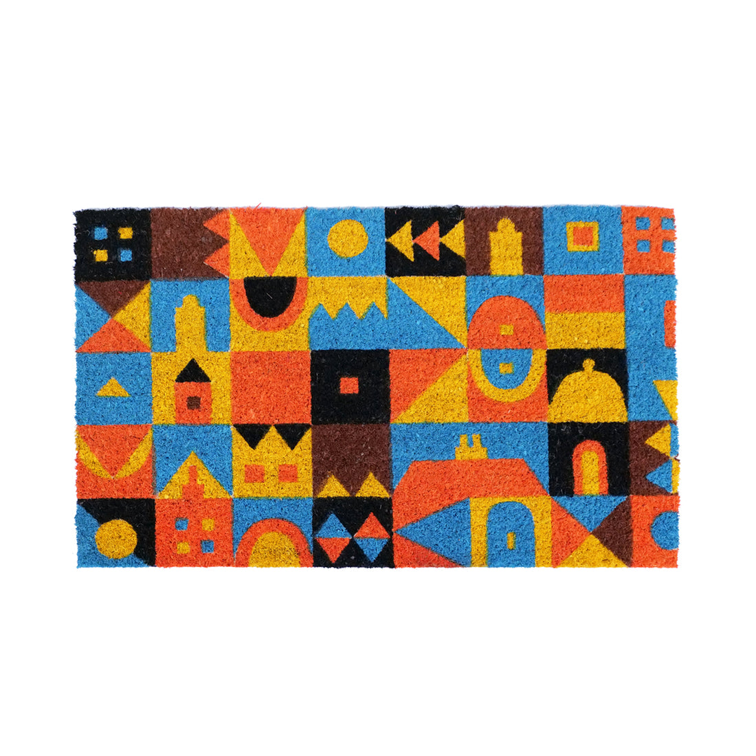 
                      
                        OnlyMat Abstract Geometric Coir Doormat with Anti-Slip Backing
                      
                    