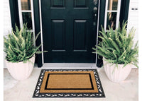 COMBO: Personalized Doormat with Large Initials and Rubber Tray Mat - Design 3