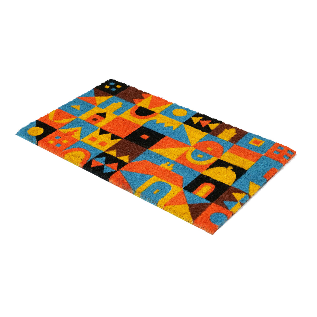 
                      
                        OnlyMat Abstract Geometric Coir Doormat with Anti-Slip Backing
                      
                    