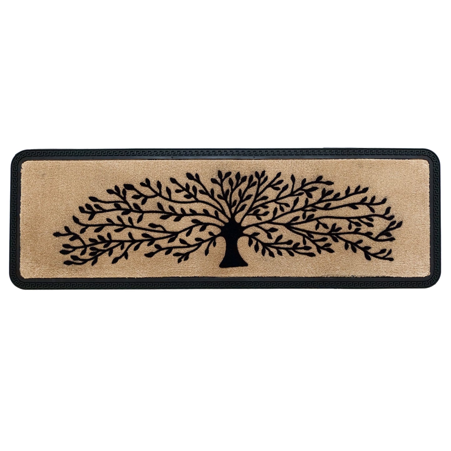 OnlyMat Elegant Soft Anti-Skid Polypropylene Tree Flocked Floor Mat -Beige , 40 cm x 120 cm