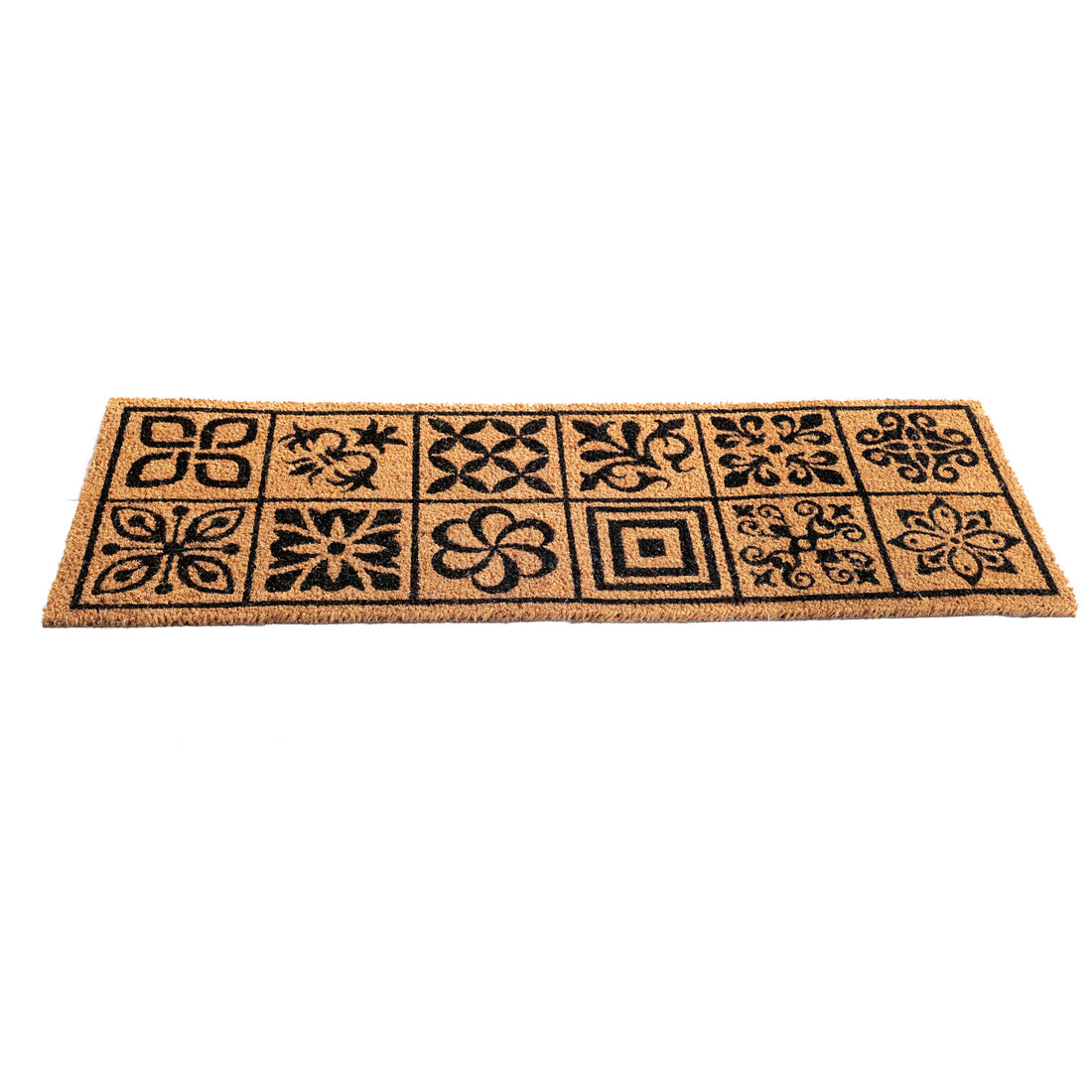 OnlyMat Vintage Assorted Tile Pattern Coir Runner Mat