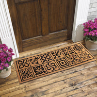 Mosaic Tile Pattern Natural Coir Doormat (120 x 40)