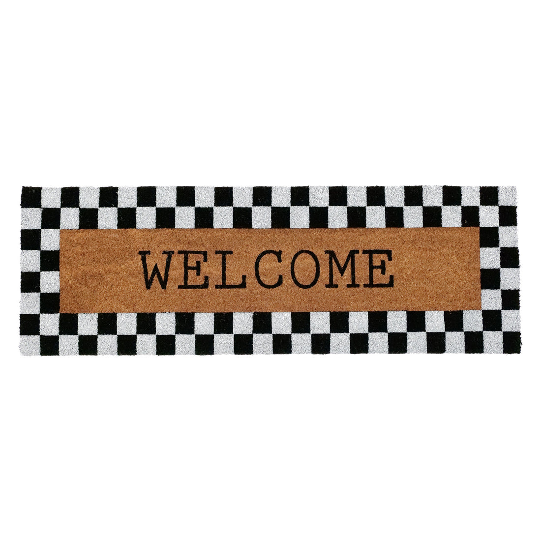 
                      
                        OnlyMat Welcome Black White Plaid Border Natural Coir Doormat
                      
                    