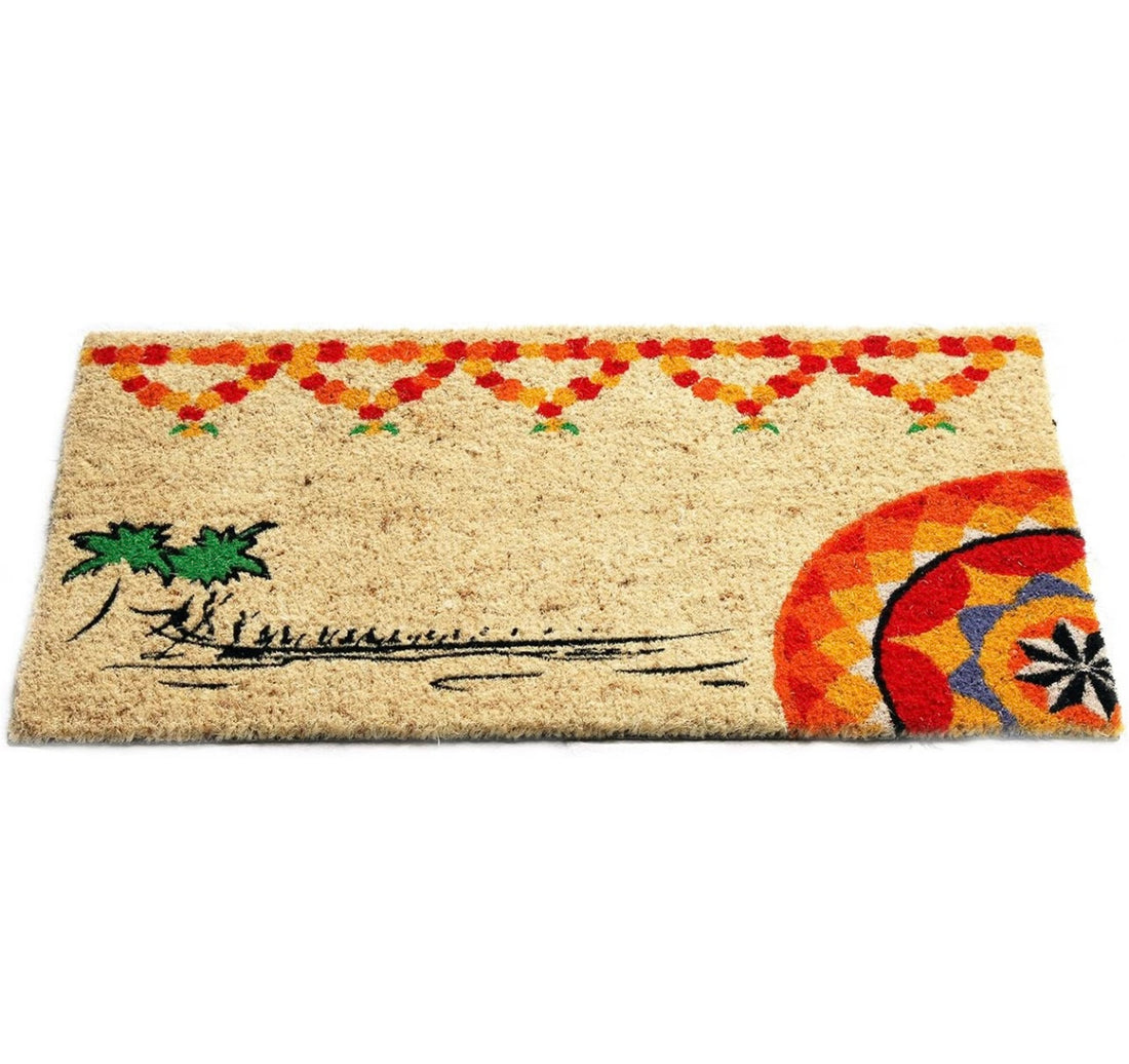 OnlyMat Onam Festival Themed Kerala Printed Natural Coir Entrance Door Mat