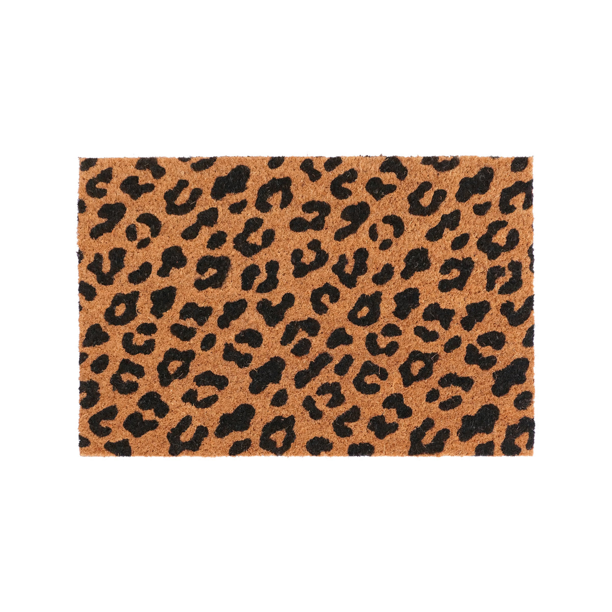 OnlyMat Leopard Design Printed Natural Coir Doormat - 40cm x 60cm