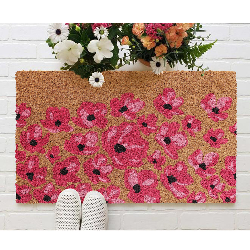 
                      
                        Pink Flower Design Printed  Natrual Coir Floor Mat
                      
                    