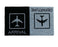 Arrival Departure Printed Natural Coir Black and Grey Entrance Doormat
