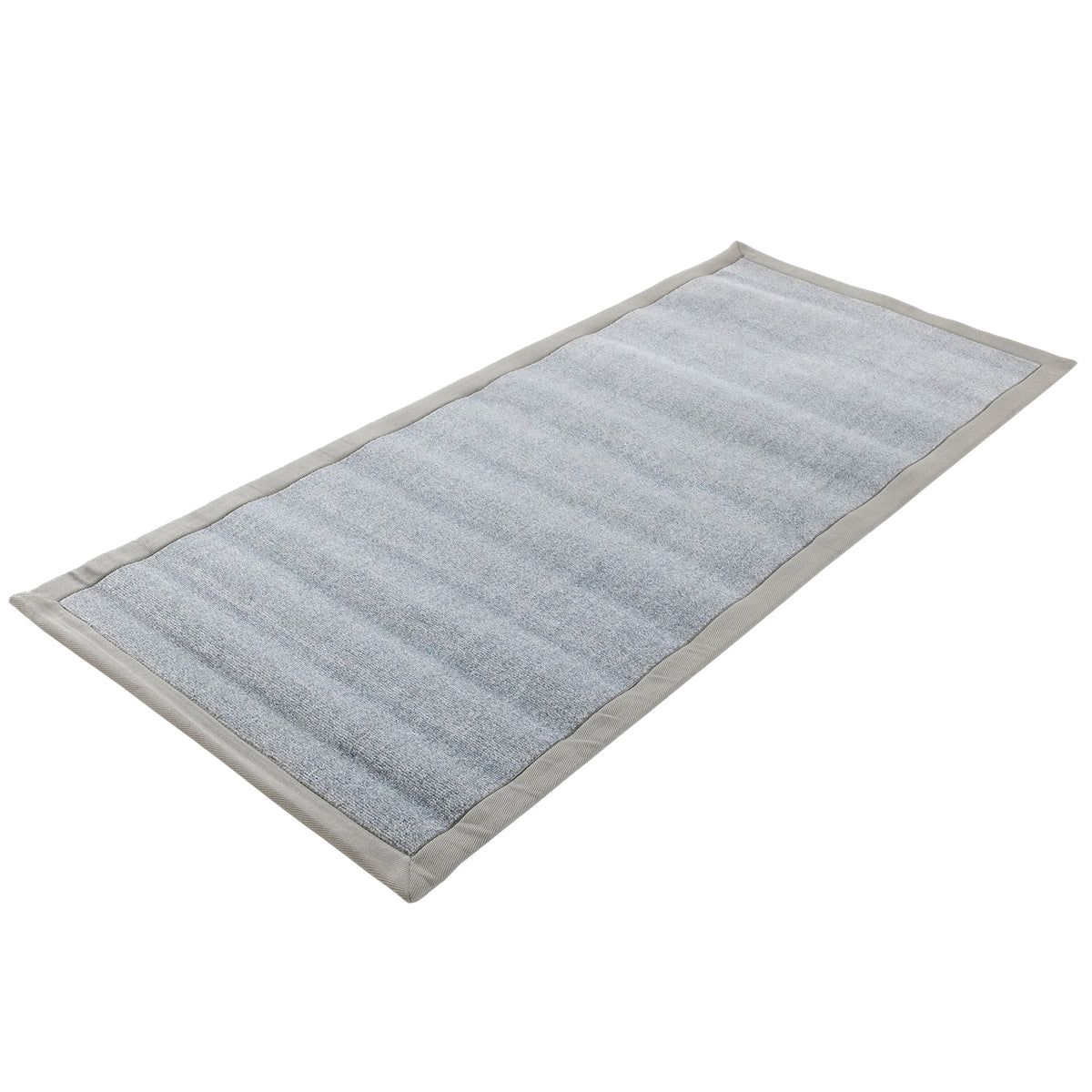 OnlyMat Grey Luxury Soft Bedside Runner / Yoga / Prayer Mat with Cotton Border 80cm x 180cm