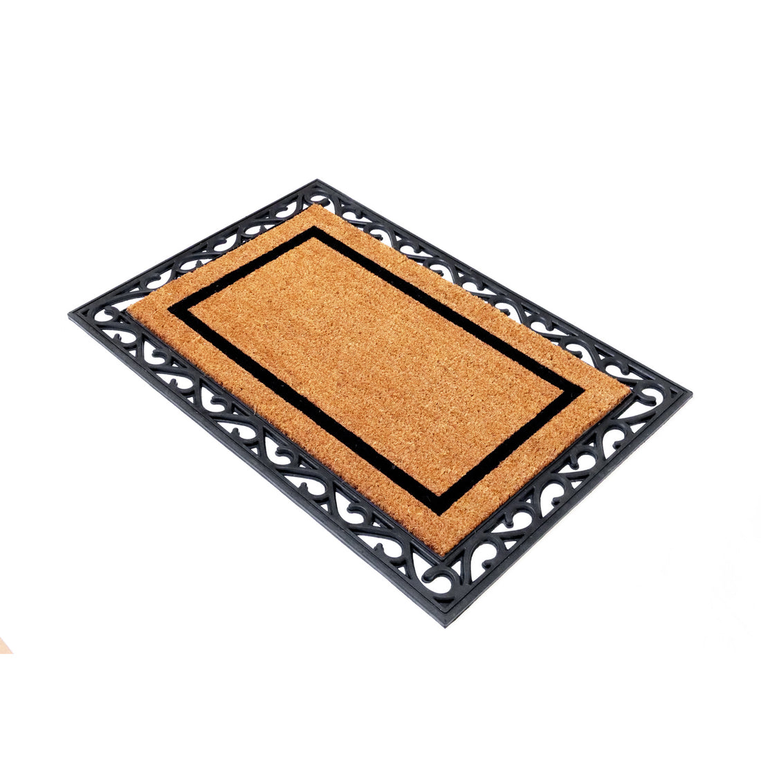 OnlyMat Personalized Initials Coir Doormat Rubber Tray Combo - Design 3