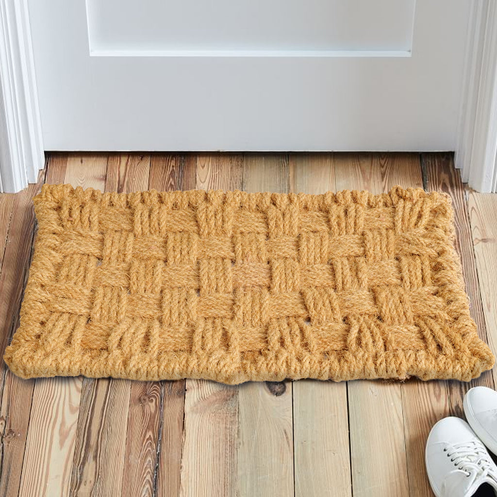 1'5 X 2'5 Crisscross Welcome Indoor/outdoor Coir Doormat Natural