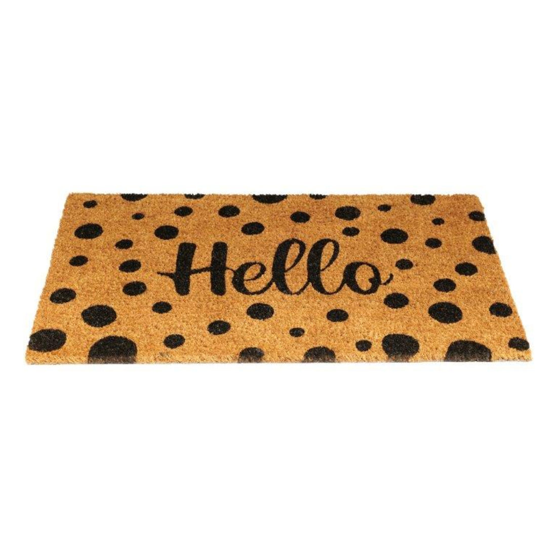 
                      
                        OnlyMat Black Polka Dot Hello Printed Natural Coir Entrance Door Mat
                      
                    