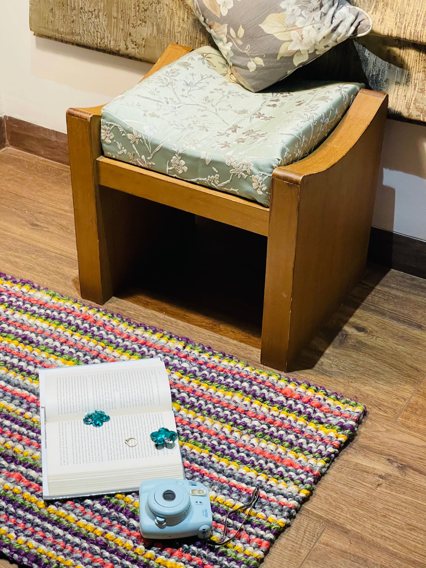 OnlyMat Retro Bohemian Handwoven Multi Colour Jute Rug