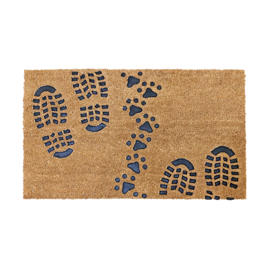 OnlyMat Footprint Dog Paws Coir Rubber Border Doormat