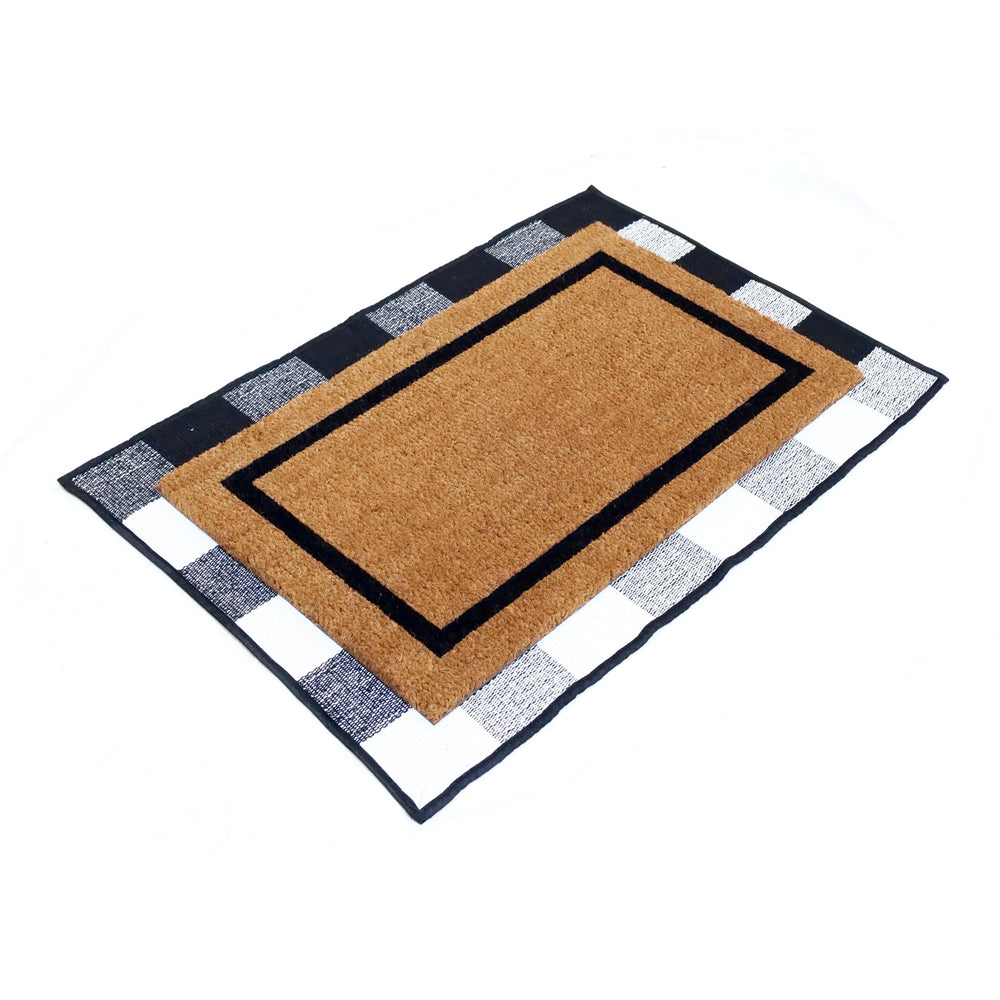 OnlyMat COMBO: Personalized Doormat with Large Initials and Underlay Cotton Rug - Design 3