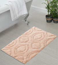 Peach colour Woven Cotton Quickdry Anti-Slip Bath Mat 