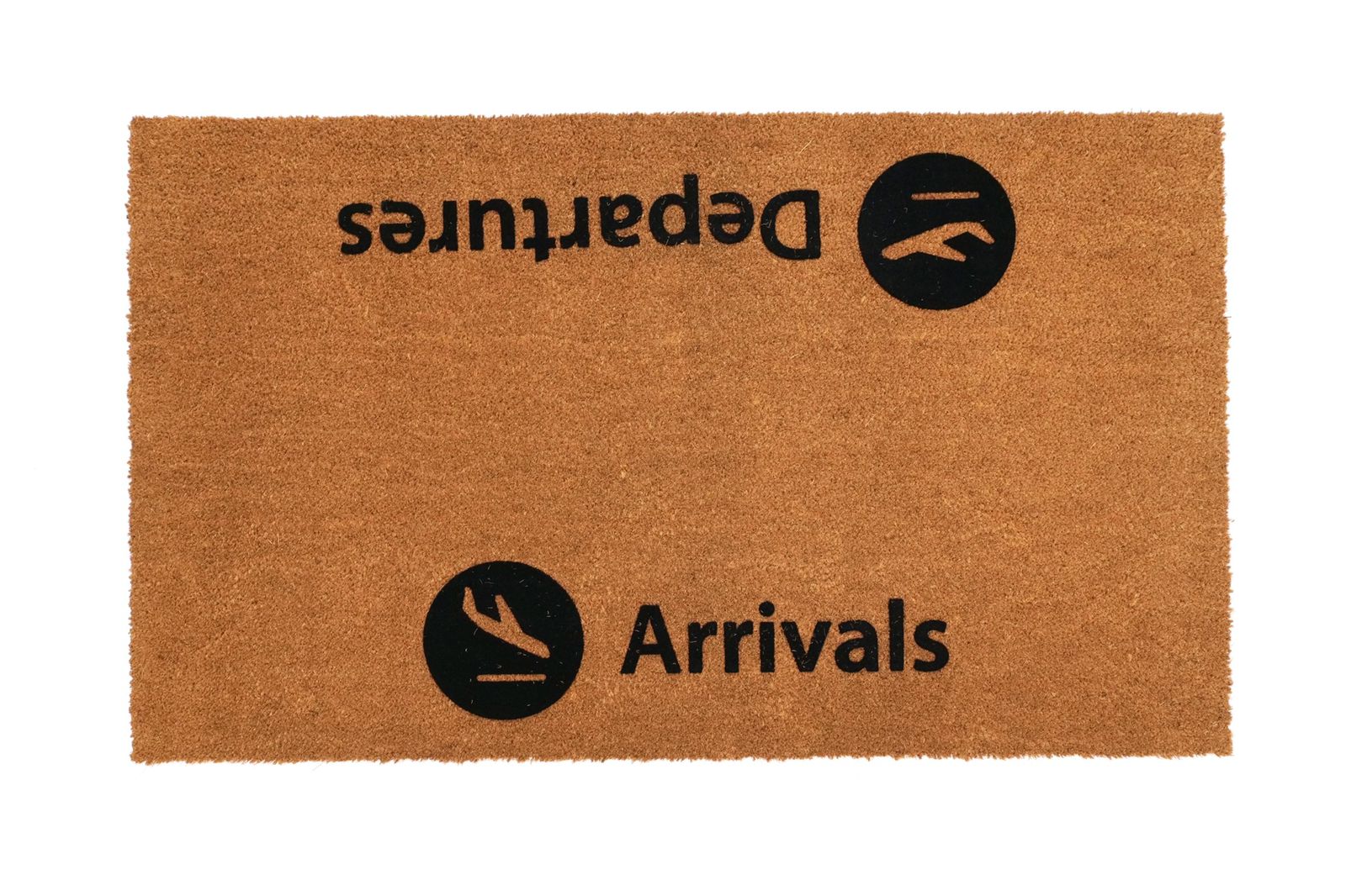 OnlyMat Arrival Departure Flocked Natural Coir Entrance Doormat