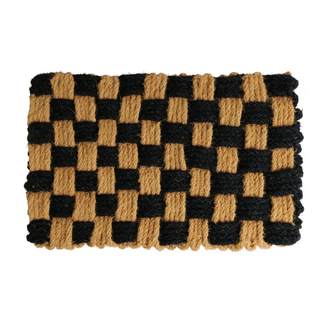 
                      
                        OnlyMat Black & Natural CrisCross Knotted Coir Rope Mat
                      
                    