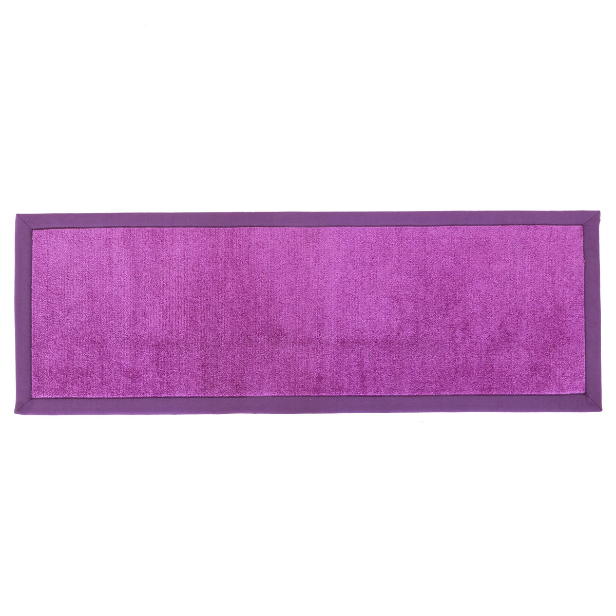 OnlyMat Long Purple Colour Soft Bedside Runner / Luxury Yoga / Prayer Mat with Cotton Border Oblong