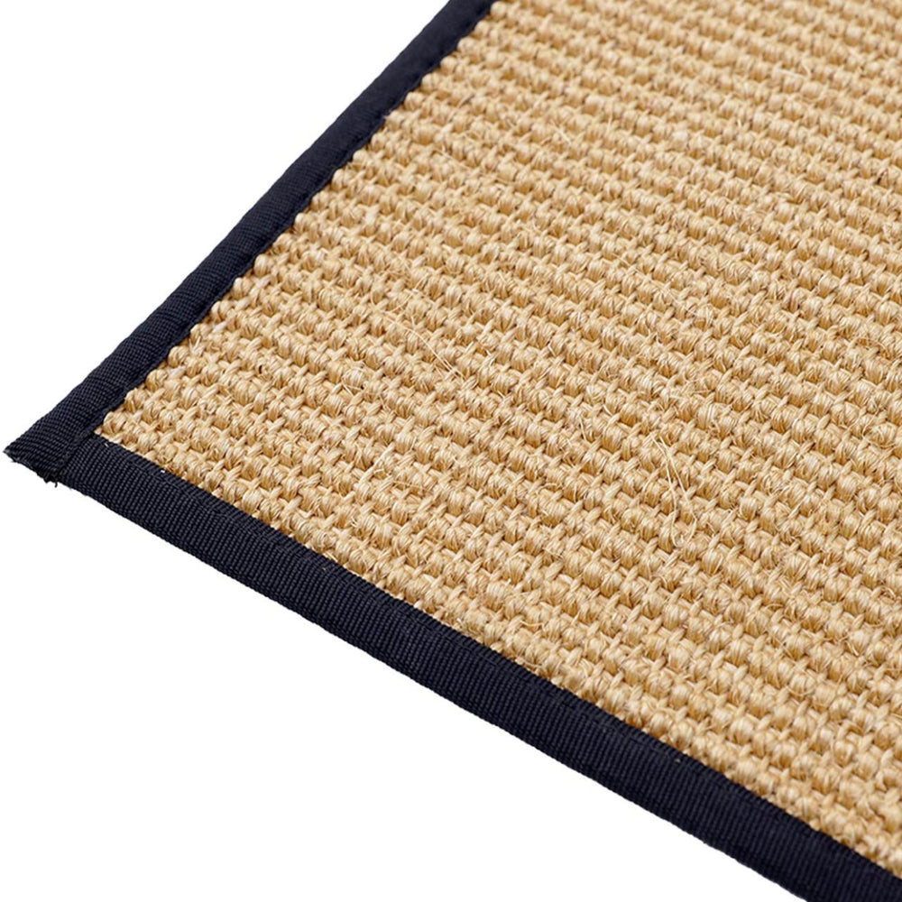 OnlyMat Natural Luxe Sisal Carpet with Black Cotton Border- Luxury Rug, Organic Carpet, BedSide Runner
