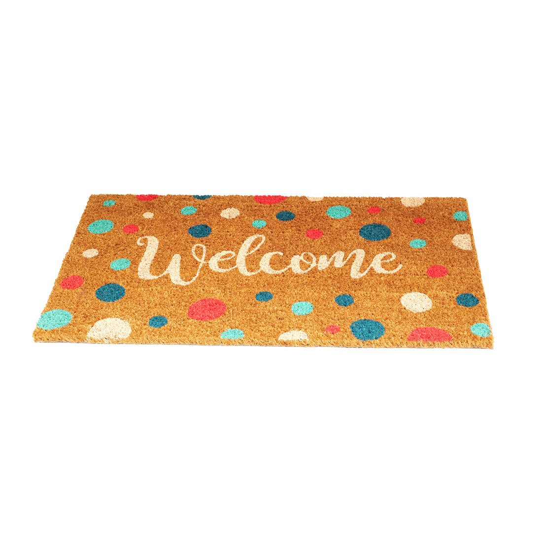 
                      
                        OnlyMat Cheerful Polka Dot "Welcome" Coir Doormat with Anti-Slip Backing
                      
                    