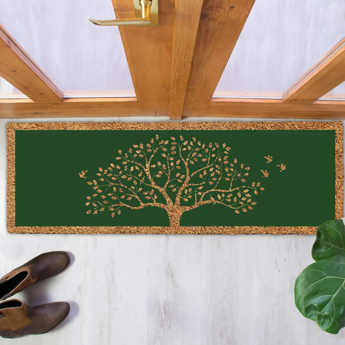 OnlyMat Tree of Life with Birds Printed Large Oblong Coir Doormat