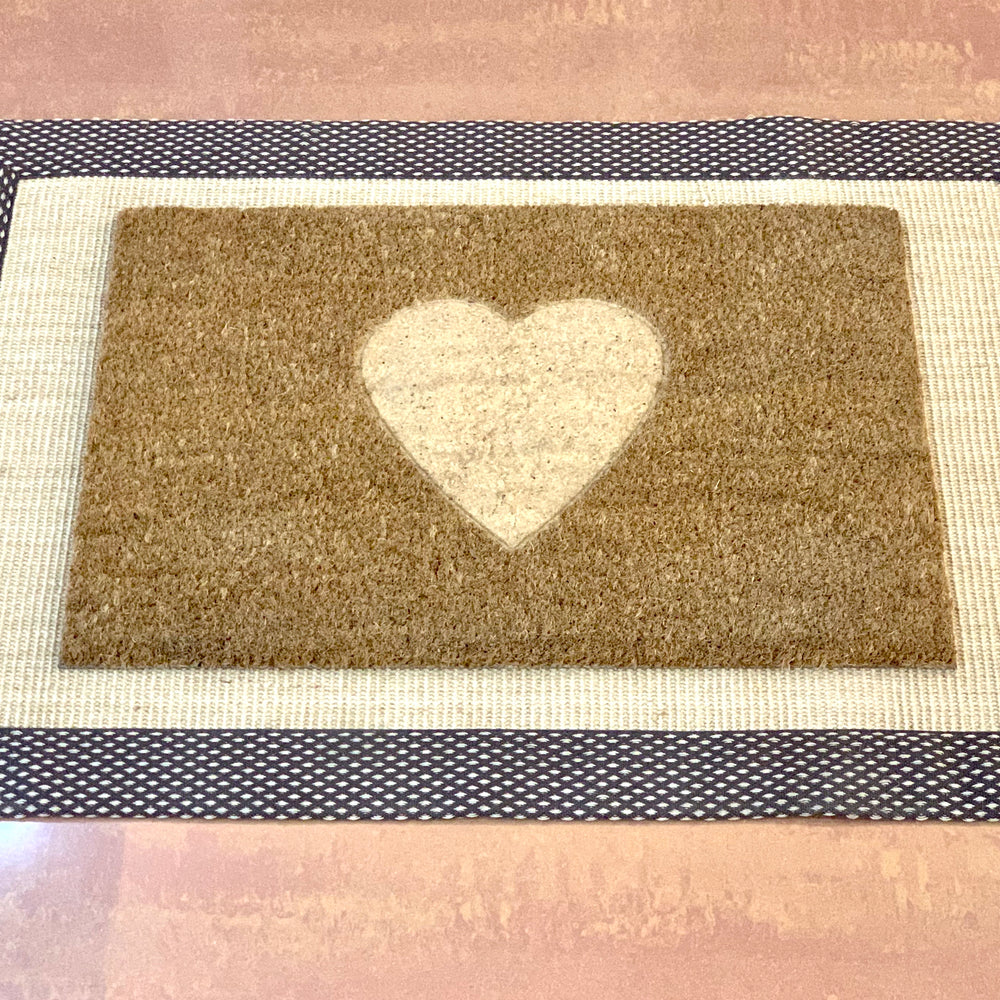 OnlyMat Jute and Coir Doormat Combo - LOVE Impression Floor Mat