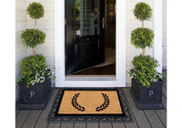 OnlyMat COMBO : Floral Personalized Doormat (Design 2) with Rubber Tray Mat