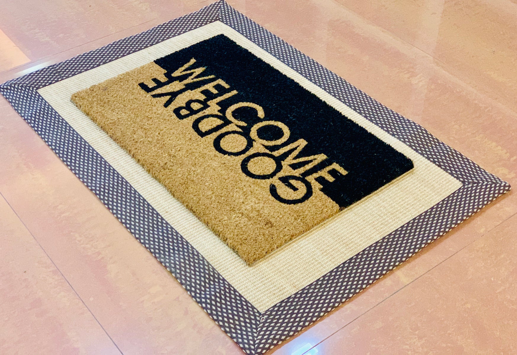 Jute and Coir Doormat Combo - Welcome Goodbye printed Entrance Doormat