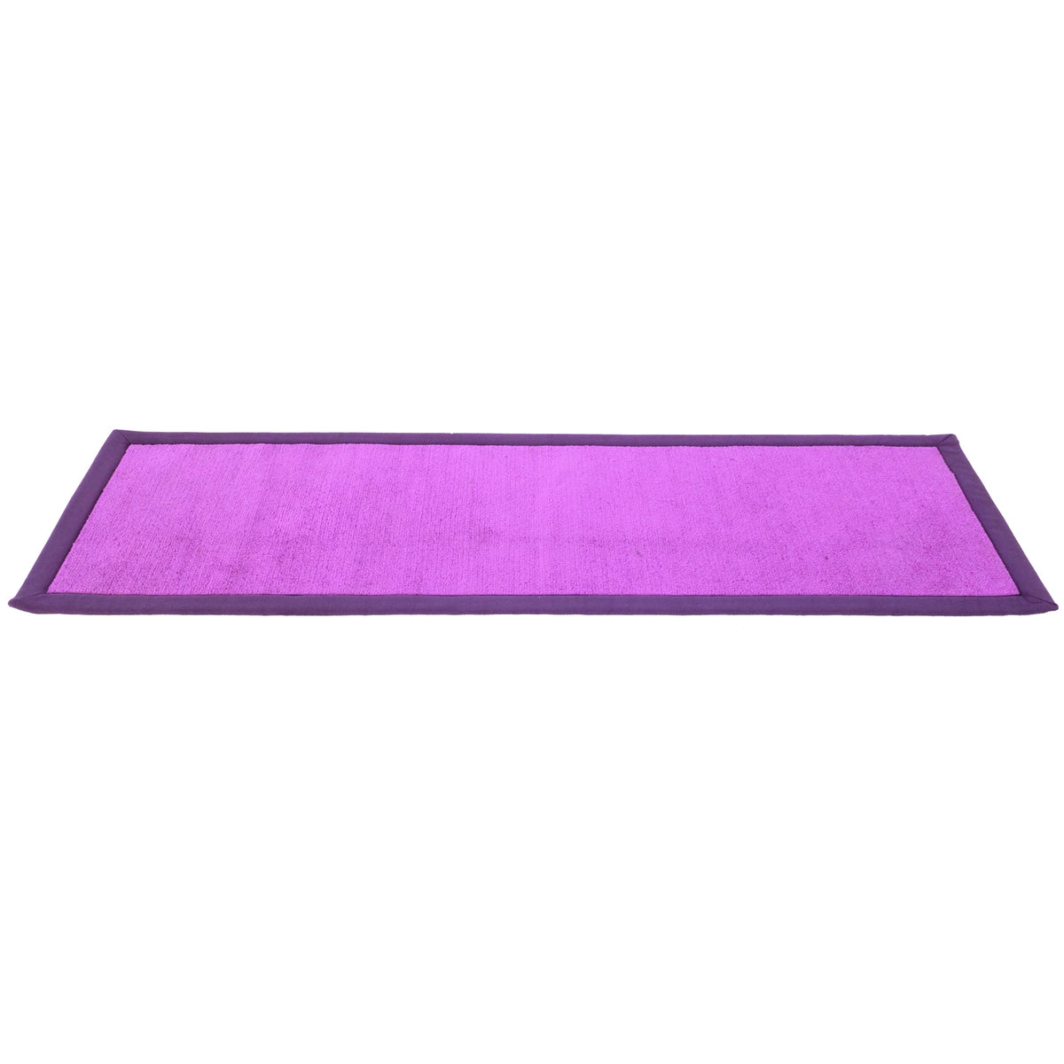 OnlyMat Long Purple Colour Soft Bedside Runner / Luxury Yoga / Prayer Mat with Cotton Border Oblong