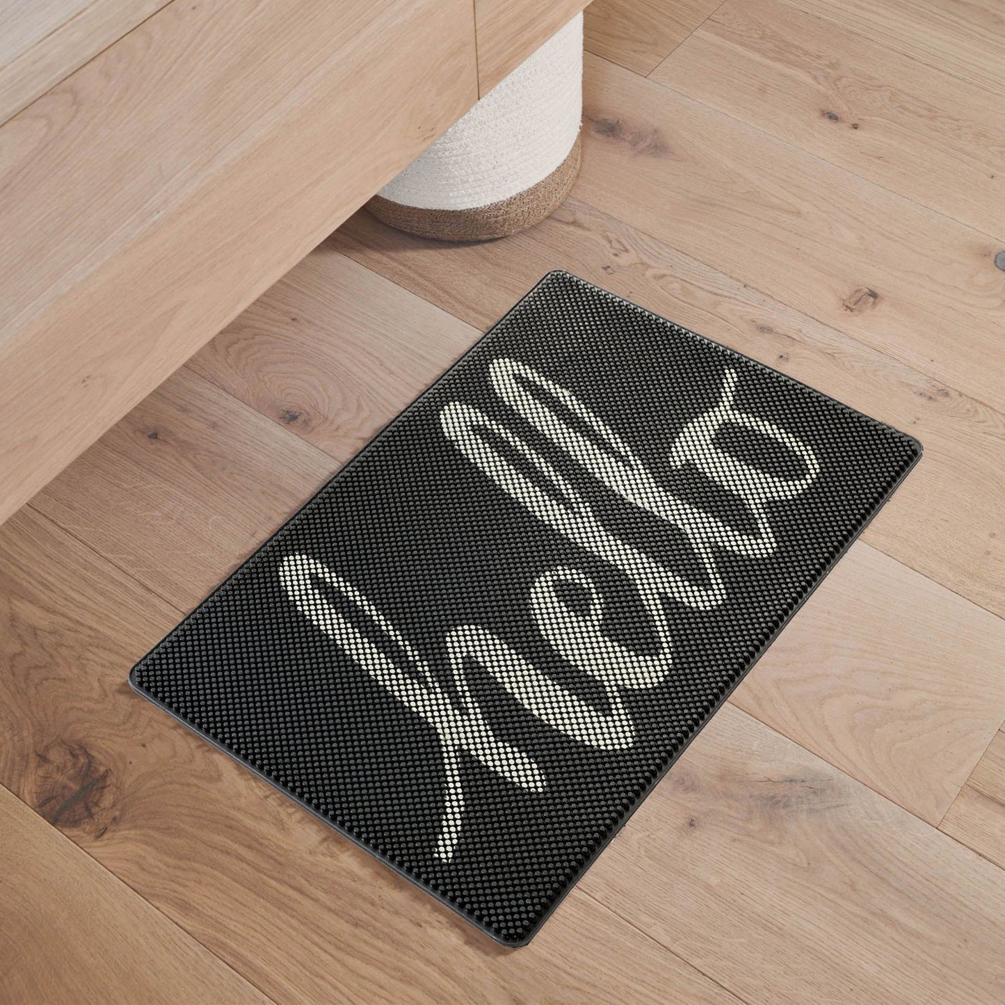 OnlyMat Hello Rubber Pin Floor Mat - 45cm x 75cm - Indoor / Outdoor, Waterproof