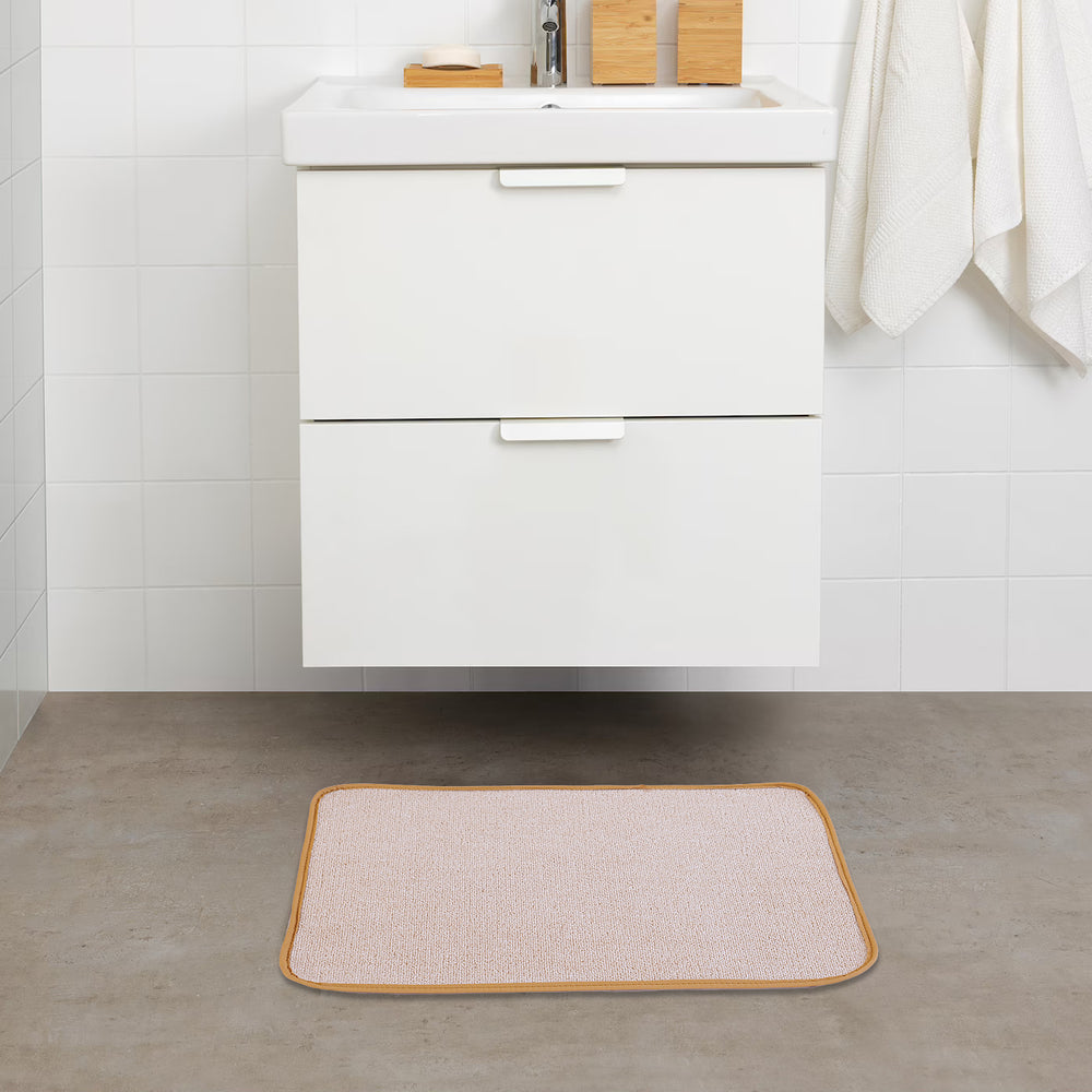 OnlyMat Soft Quickdry Plain Cream Colour Mat  (40cm x  60cm x 8mm)