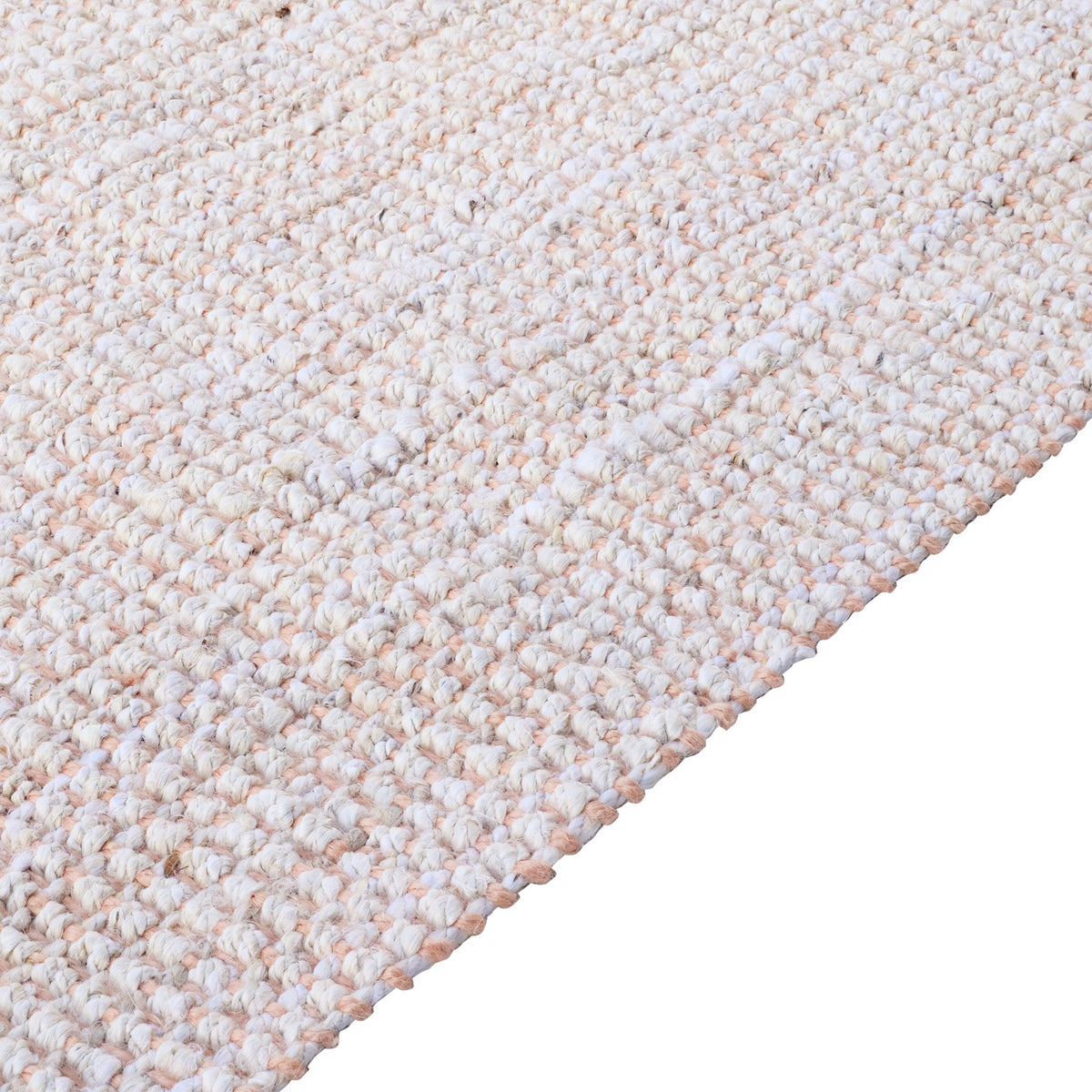 OnlyMat Pink and White Jute Runner Rug Eco-Friendly Handwoven Carpet for Bedside Living Room Decor