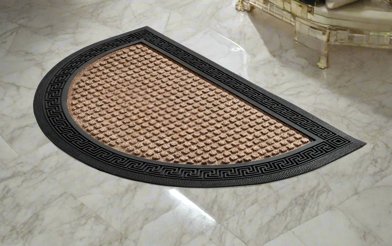 OnlyMat Halfmoon Beige QuickDry Anti Slip and Anti Fade Soft Bath Mat