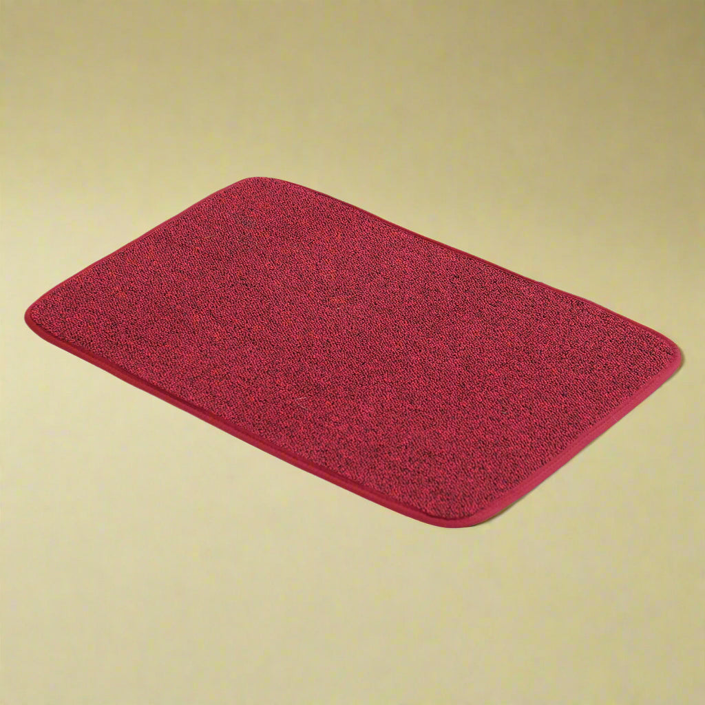 OnlyMat Soft Quickdry Plain Red Mat  (40cm x  60cm x 8mm)