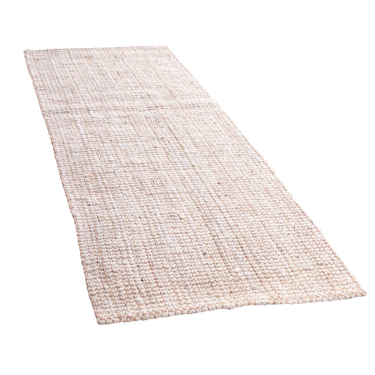 OnlyMat Pink and White Jute Runner Rug Eco-Friendly Handwoven Carpet for Bedside Living Room Decor