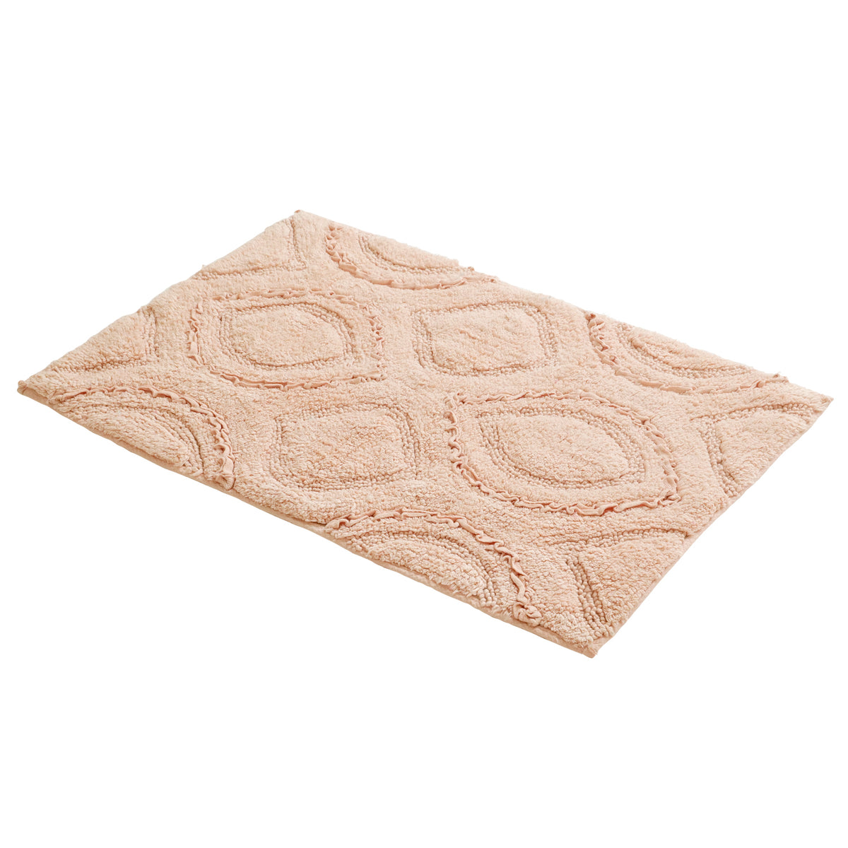 Peach colour Woven Cotton Quickdry Anti-Slip Bath Mat 