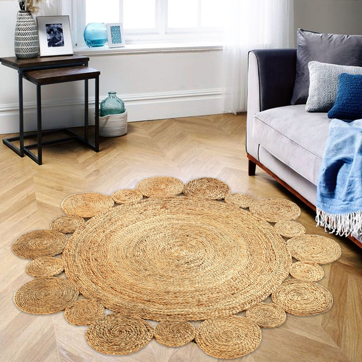 Round Heritage Jute Carpet - Handwoven - 160cm and 120cm round