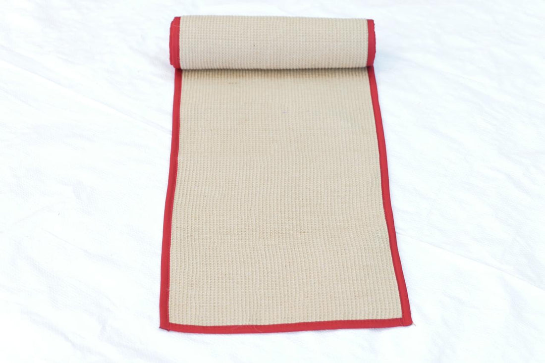 
                      
                        OnlyMat Jute Table Runner Red Cotton Border 180x35cm
                      
                    