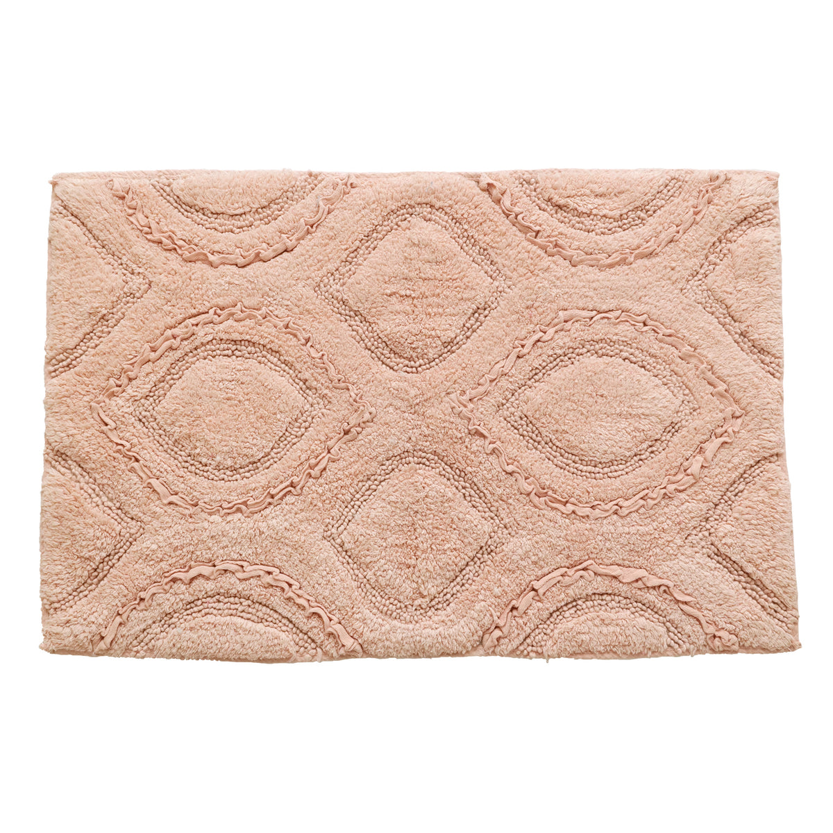 Peach colour Woven Cotton Quickdry Anti-Slip Bath Mat 