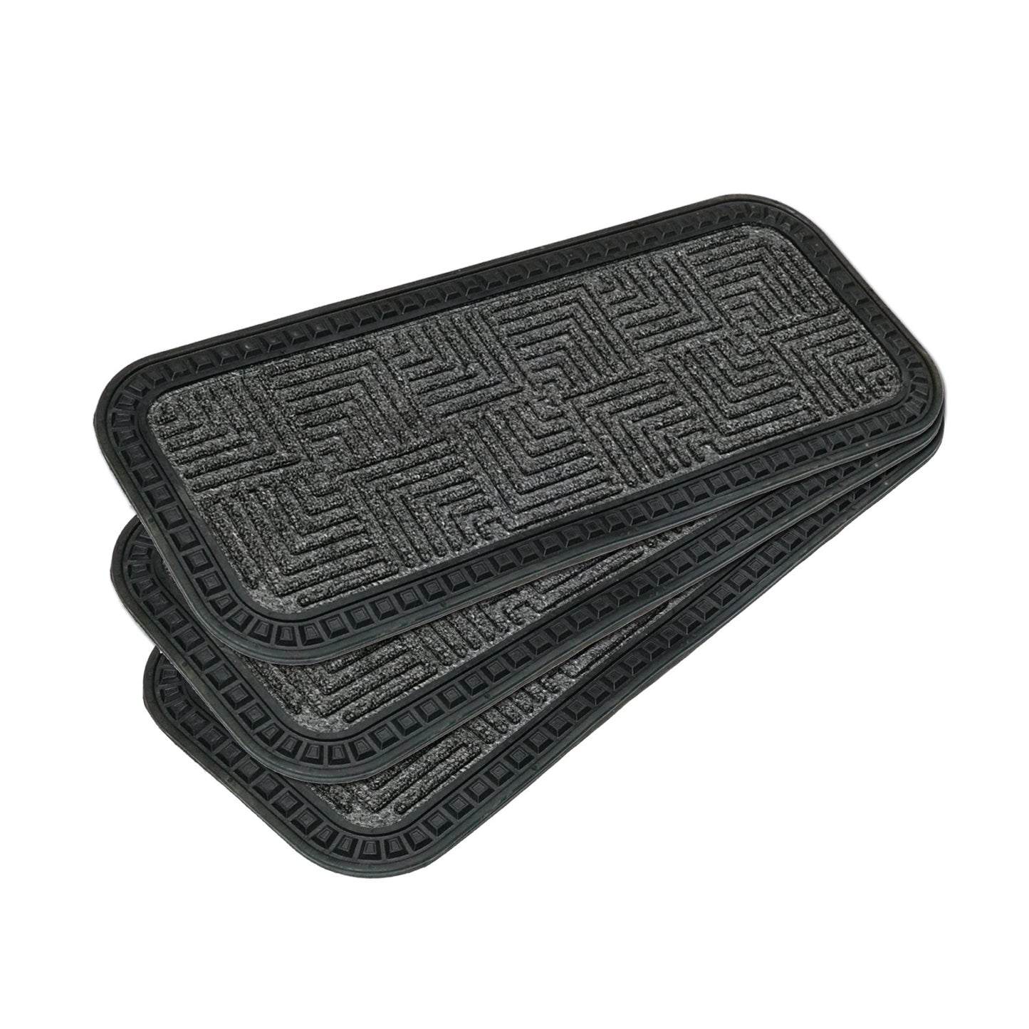 OnlyMat Stylish Dark GREY 25cm x 60cm Anti-Slip Step Stair Mats with Anti-Slip Backing